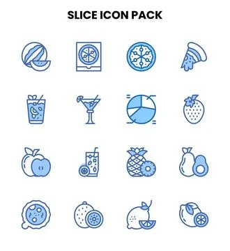 Slice Two Colour Graphics Icons Pack Illustrazione stock