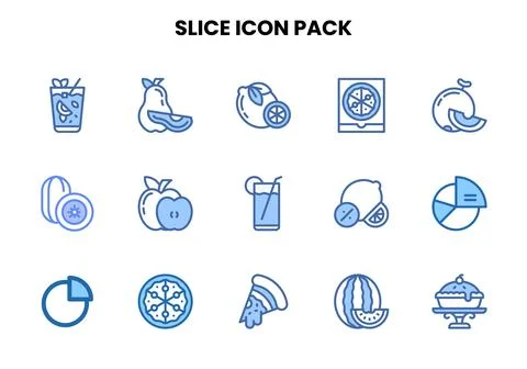 Slice Two Colour Graphics Icons Pack Illustrazione stock