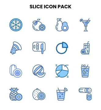 Slice Two Colour Graphics Icons Pack Stock Illustration