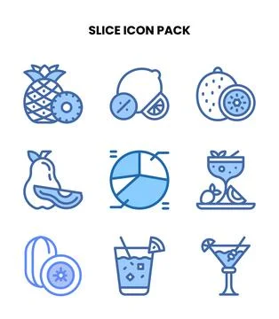 Slice Two Colour Graphics Icons Pack Illustrazione stock