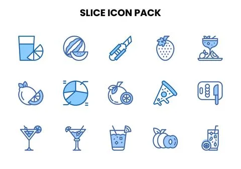 Slice Two Colour Icons Pack Illustrazione stock