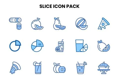 Slice Two Colour Scalable Icons Pack Stock Illustration