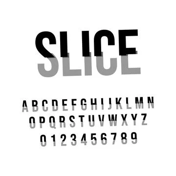 Slice typeface design vector Stock Illustration
