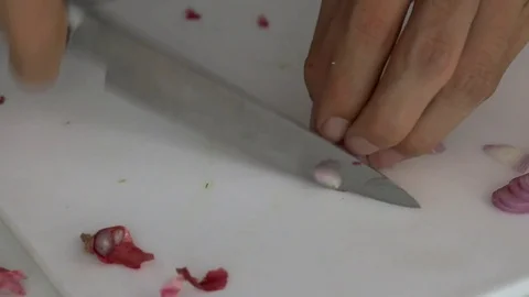 ​ Slice Vegetable for home cooking Stock Footage 74008417