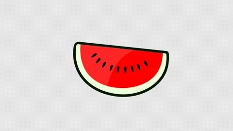 Slice watermelon and melon crops, graphic animation. Alpha channel Stock Footage 291881996