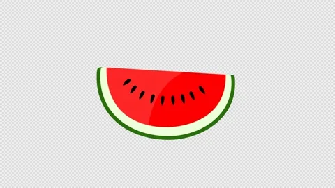 Slice watermelon and melon crops, graphic animation. Alpha channel Stock Footage 291882005