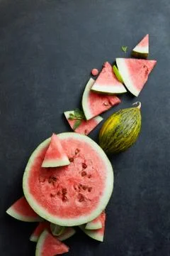 Slice of watermelon on background Fotos de archivo