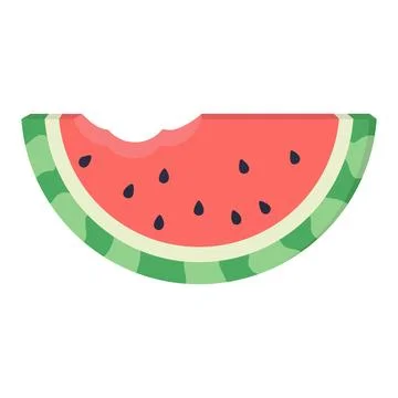 Slice of Watermelon with Bite Mark Illustrazione stock