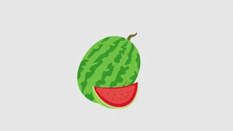 A slice of watermelon with black seeds concept animation with alpha channel Stock Footage 266088054