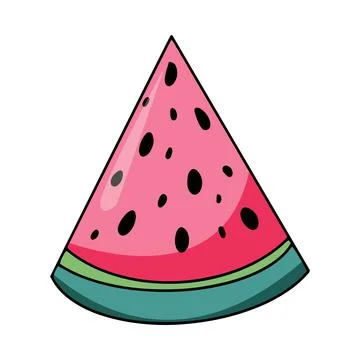 Slice watermelon fresh summer fruit hand drawn vector illustration isolated Stock Illustration