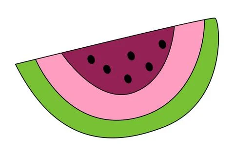 Slice watermelon fruit isolated on a white background Stock Illustration