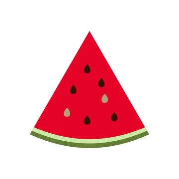 Slice of watermelon icon. Summer fruit symbol. Sign vegetarian food vector. Stock Illustration