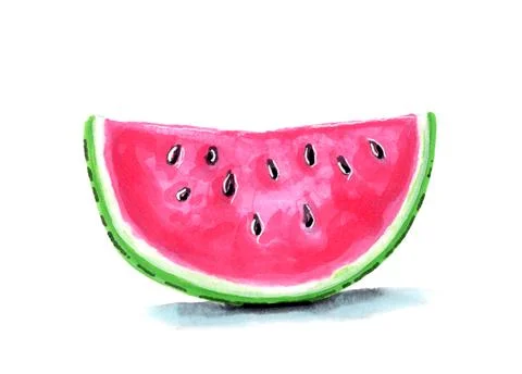 Slice of watermelon Illustrazione stock