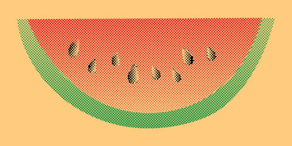 A slice of watermelon Illustrazione stock
