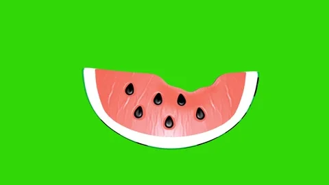 Slice of Watermelon isolated 3d icon motion Stock Footage 331355744