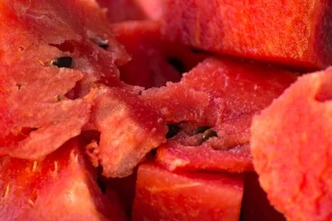 Slice of watermelon isolated in big plan Stock Photos