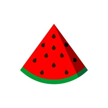 Slice of watermelon isolated. Red melon vector illustration Stock Illustration