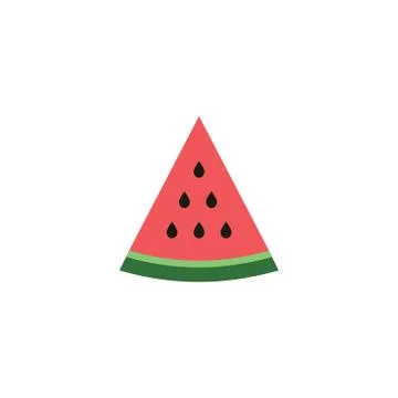 Slice of Watermelon Isolated on White Background Stock Illustration