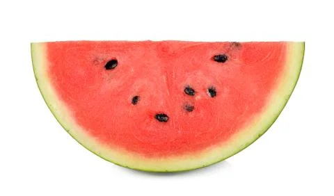 Slice of watermelon isolated on white background Stock Photos
