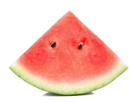 Slice watermelon isolated on white background Stock Photos