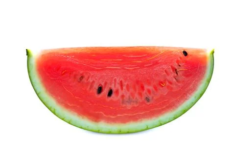 Slice of watermelon isolated on white background Stock Photos