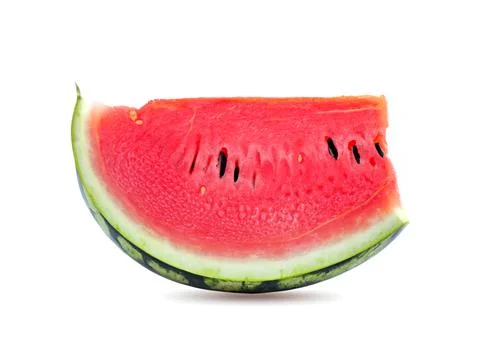 Slice of watermelon isolated on white background Stock Photos