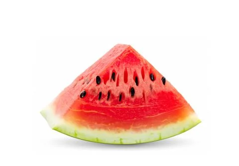 Slice of watermelon isolated on white background Stock Photos