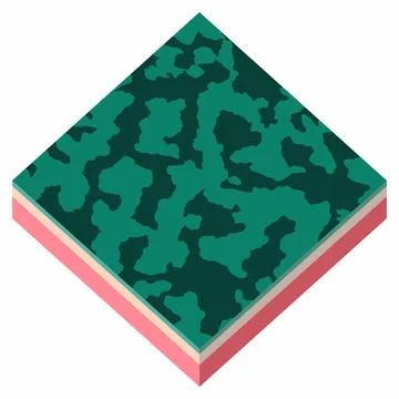 Slice of watermelon in isometric. Vector background Stock Illustration