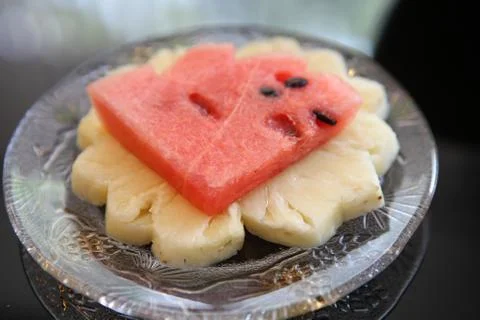 Slice watermelon Stock Photos