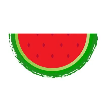 Slice Of Watermelon. Red Watermelon Sweet Fruit Vector Illustration Stock Illustration