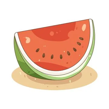 Slice of watermelon on sand Stock Illustration