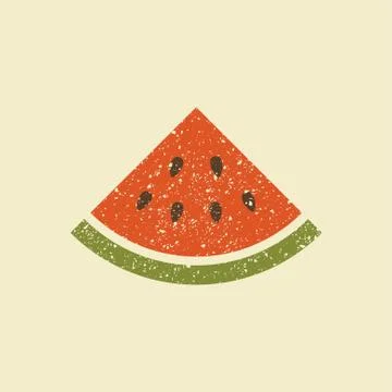 A slice of watermelon. Stylized vector icon Stock Illustration