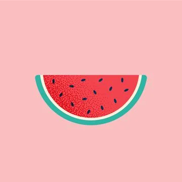 Slice of watermelon, summer fruit Stock Illustration