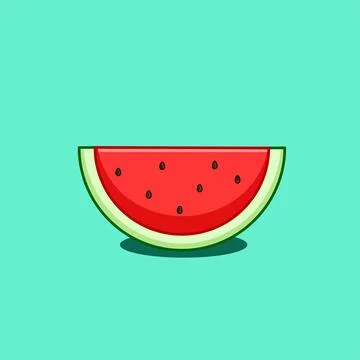Slice watermelon vector illustration cartoon flat design Stock Illustration