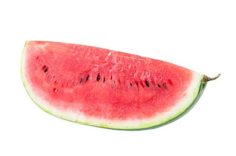 Slice of watermelon on white background Stock Photos