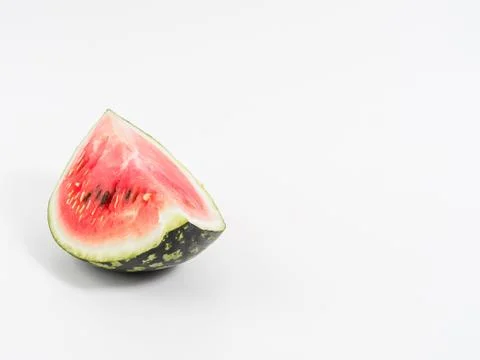 Slice of watermelon on white background. Stock Photos
