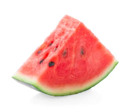 Slice of watermelon on white background Stock Photos