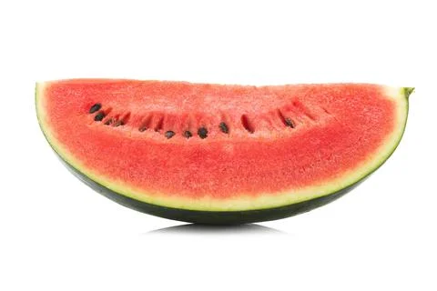 Slice of watermelon on white background Stock Photos