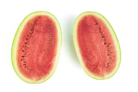 Slice watermelon on white background Stock Photos