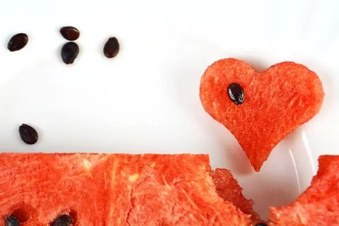 Slice of watermelon on white background Foto stock