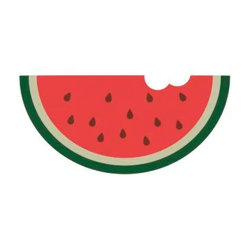 Slice of watermelon on white background. Vector illustration in trendy flat Stock Illustration