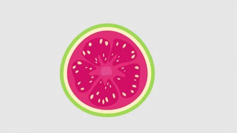 A slice of watermelon with white seeds concept animation with alpha channel Stock Footage 266003345