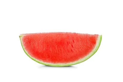 Slice of watermelon without seeds isolated on white background Stock Photos