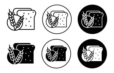 Slice of a wheat bread icon Stock Illustration