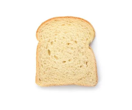 Slice of wheat bread isolated on white, top view Stock Photos