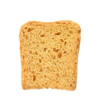 Slice of wheat bread isolated on white, top view Stock Photos