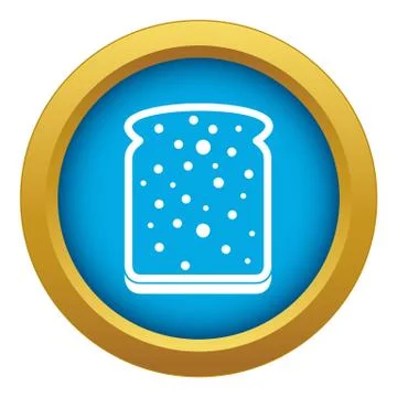 Slice of white bread icon blue vector isolated 스톡 일러스트
