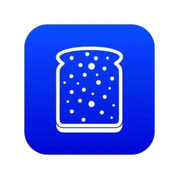 Slice of white bread icon digital blue Stock Illustration