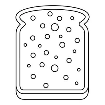Slice of white bread icon outline Stock Illustration