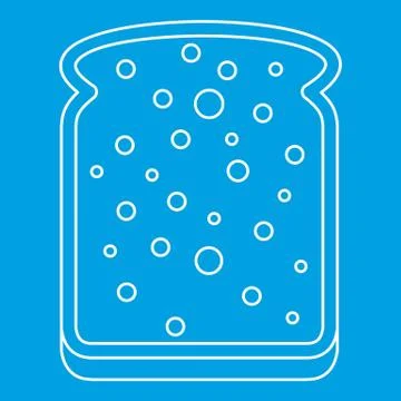 Slice of white bread icon outline 스톡 일러스트